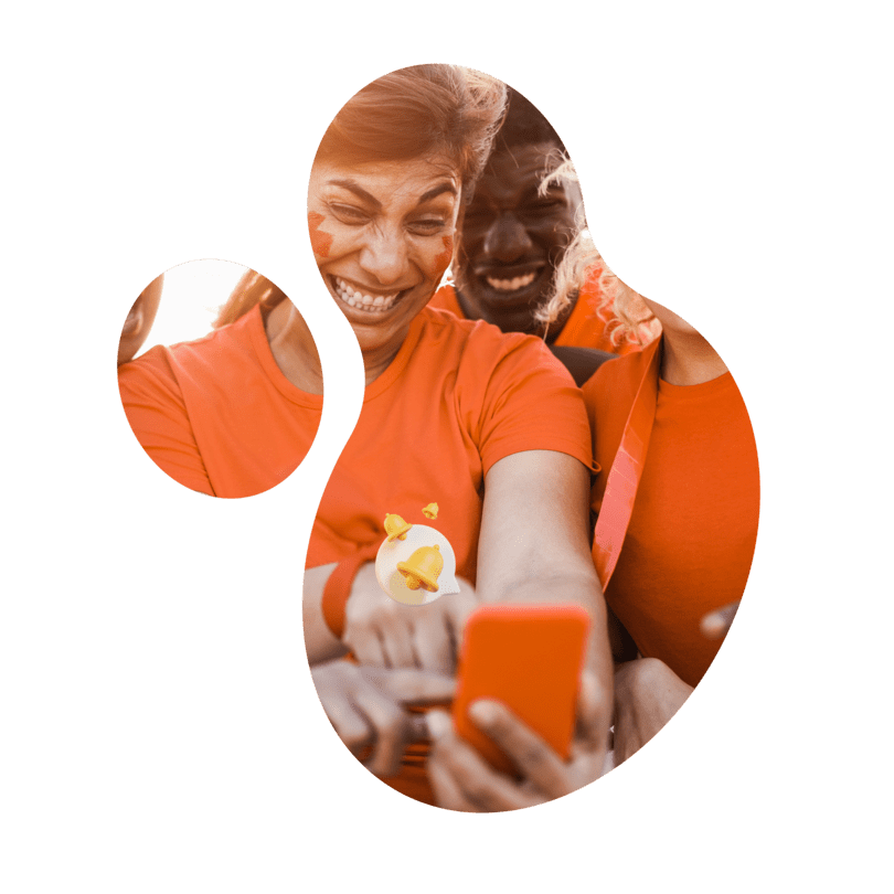 Happy person with a phone